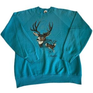 Vintage Montana Deer / Nature Crewneck Sweatshirt